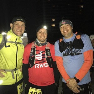 3 smiles, but behind them, inside of those heads, echoed the words "chest-deep water crossing"